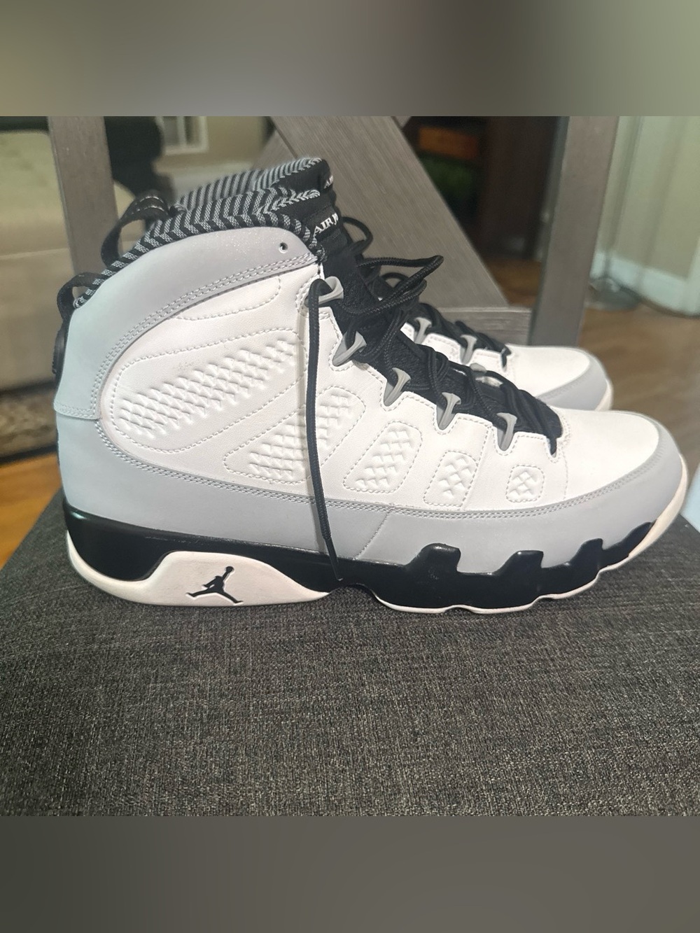 Nike Jordan 9 “Baron” Men's High-Top Sneakers in White and Black Size 11